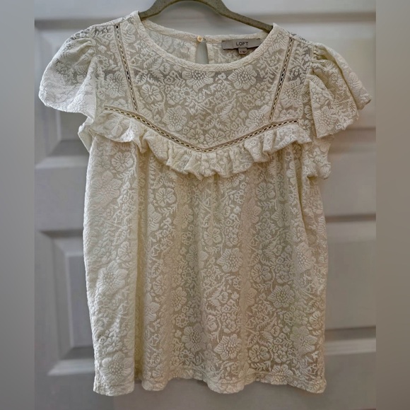 LOFT Tops - LOFT Ivory Lace Top